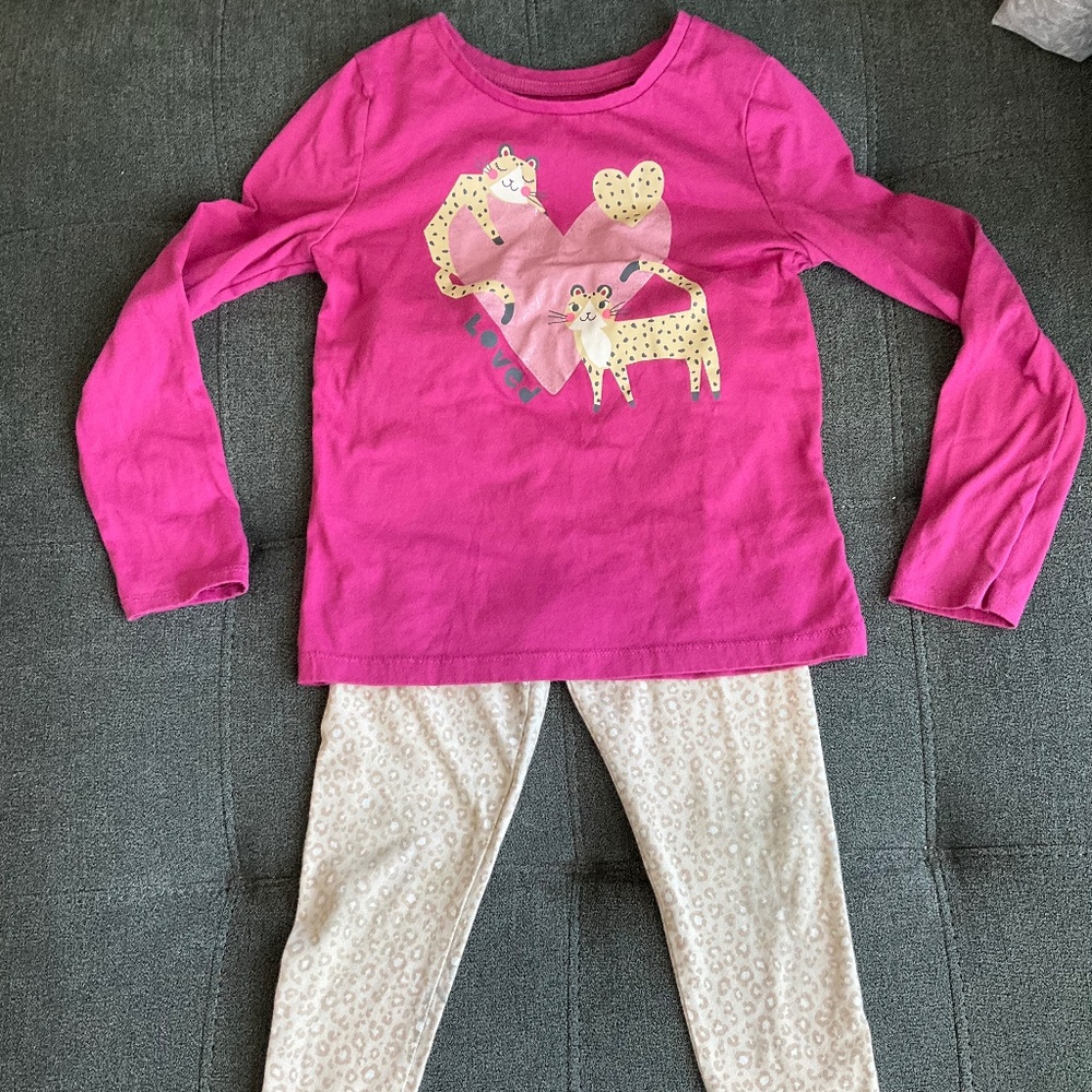 EUC 365 Kids from Garanimals Long Sleeve Shirt Matching Leggings Size 7